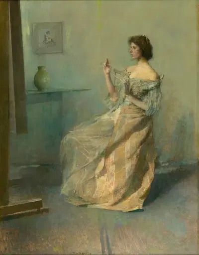 The Necklace by Thomas Wilmer Dewing — digital art print download