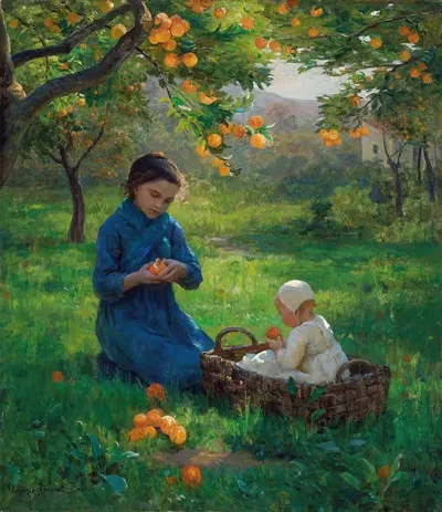 Под апельсиновым деревом by Виржини Демон-Бретон — digital art print download