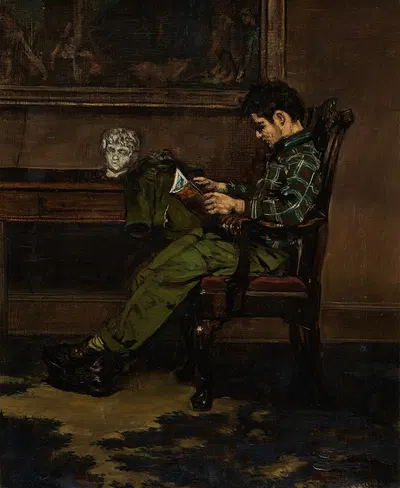 Boy Reading by Walter Stuempfig — digital art print download
