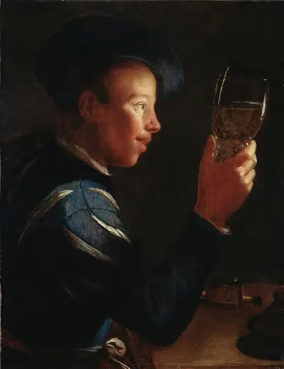 Young Man with a Glass Goblet by Willem van der Vliet — digital art print download