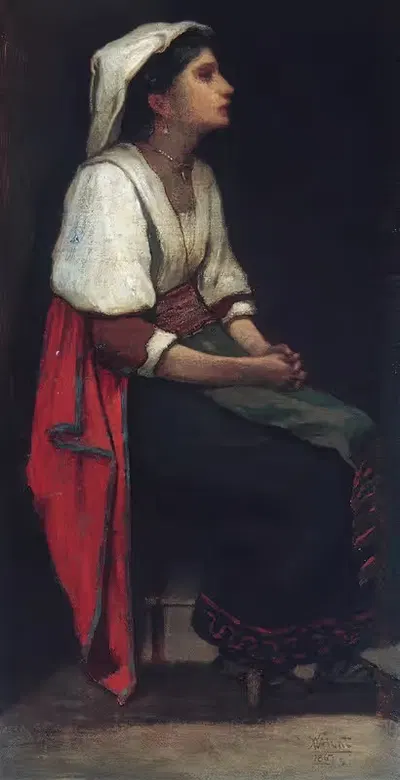 Итальянская девушка by Уильям Моррис Хант, 1867 — digital art print download
