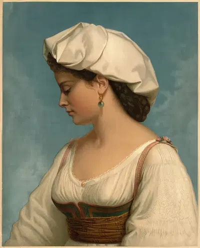 Итальянская красавица by Вольфганг Бём, 1875 — digital art print download