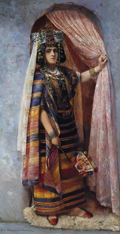 Une Ouled Naïl Au Pas De Sa Porte by Adele Compin De Lurieux — digital art print download