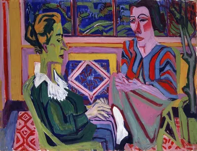 Woman And Girl by Albert Müller, 1924 — digital art print download