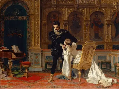 Сцена из "Фиеско" Шиллера (Акт IV, Сцена 14) by Антонио Барцаги-Каттанео, 1879 — digital art print download