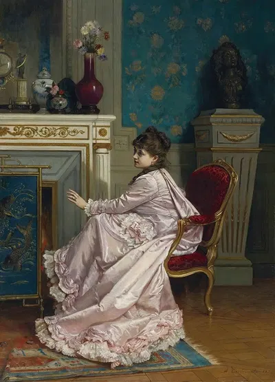 У камина by Огюст Тулмуш, 1878 — digital art print download