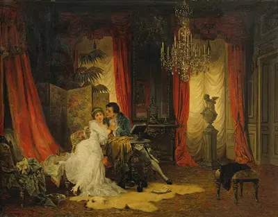 Влюбленные by Карл Швенингер-младший, 1885 — digital art print download