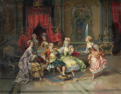 Louis XV In The Throne Room by Cesare Auguste Detti — digital art print download