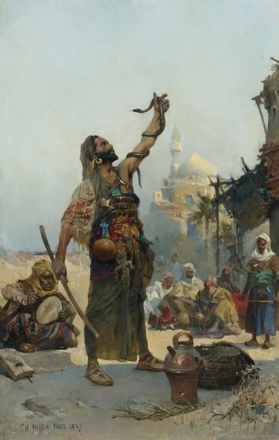 The Snake Charmer by Charles Wilda, 1883 — digital art print download