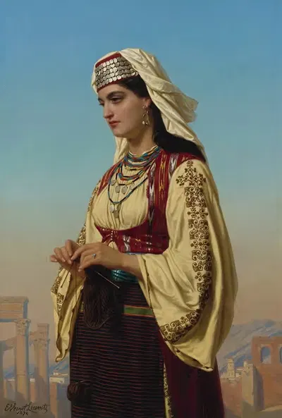 Греческая красавица by Эмиль Верне-Леконт, 1874 — digital art print download
