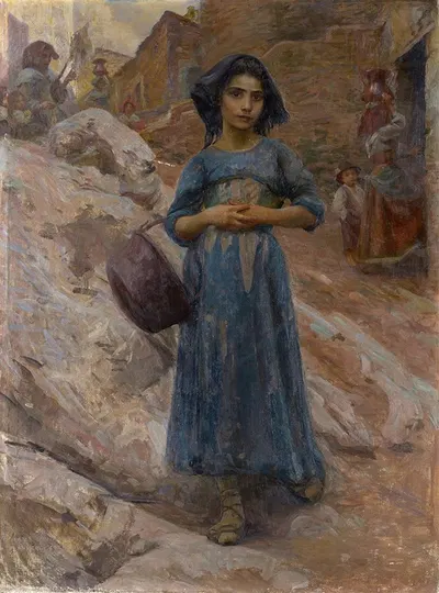 Водоноса by Ганс (Иоганн) Людвиг Лендорф, 1903 — digital art print download