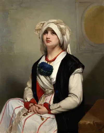 Сицилийская женщина by Жан Франсуа Портаэль, 1861 — digital art print download