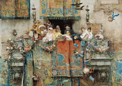 Карнавалы в Риме by Хосе Бенльиур и Гил, 1881 — digital art print download