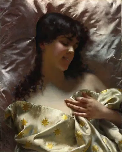 Спящая красавица by Иосиф Лик, 1889 — digital art print download