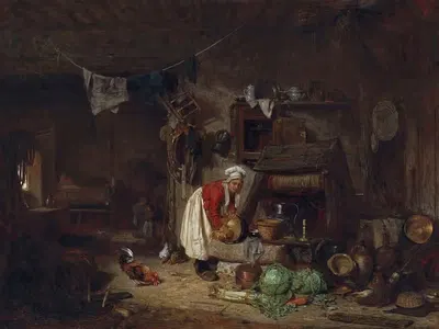 Intérior De Ferme Dans Le Berry by Jules Dupré, 1833 — digital art print download