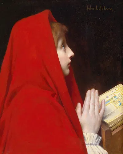 The Red Cloak by Jules Joseph Lefebvre — digital art print download