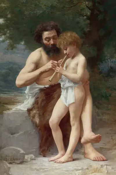 Урок флейты by Жюль-Сириль Каве — digital art print download