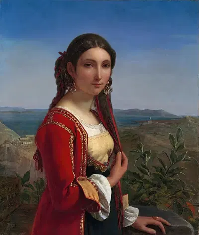 Портрет девушки из Ретуна by Луи Леопольд Робер, 1822 — digital art print download