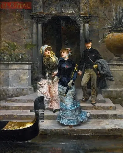 The Departure, Venice by Ludovico Marchetti, 1881 — digital art print download