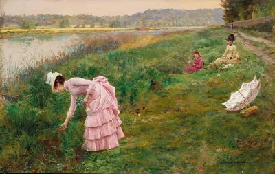 Picking Wildflowers by Marie-François Firmin-Girard — digital art print download