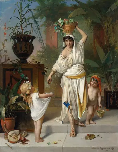 Возвращение с виноградного сбора by Пьер Оливье Жозеф Куман, 1874 — digital art print download
