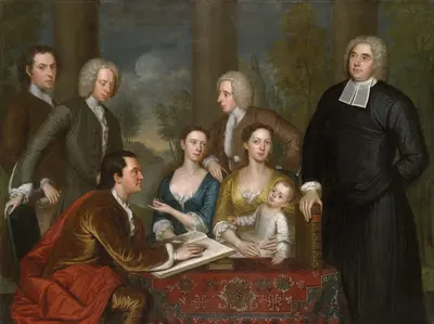 The Bermuda Group (Dean Berkeley and His Entourage) by John Smibert, 1728 — digital art print download
