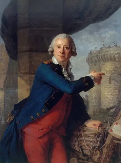 Jean-Henri Masers, chevalier de Latude (1725-1805), montrant la Bastille by Antoine Vestier, 1725-1805 — digital art print…