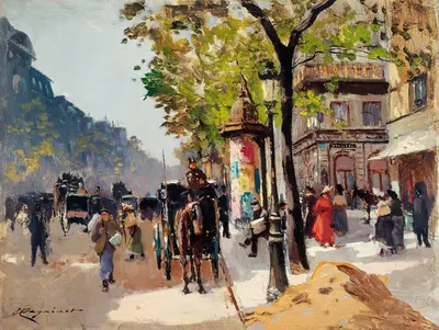 Le Boulevard des Italiens by Emile Cagniart, 1900 — digital art print download
