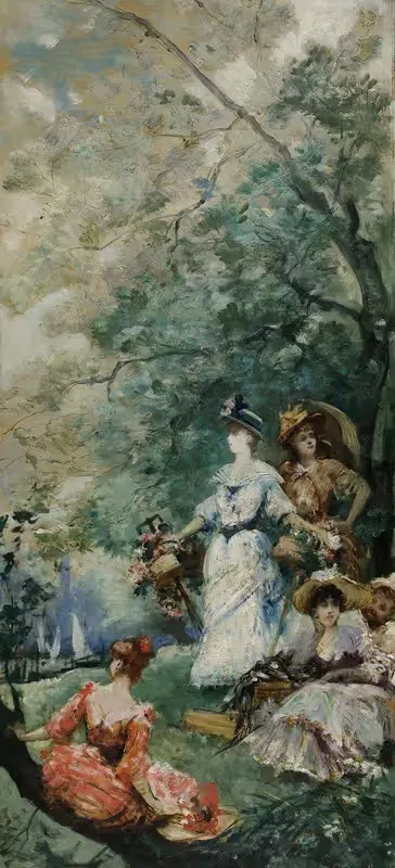 Сельский праздник в окрестностях Парижа by Жорж Жюль Виктор Клерен, 1891 — digital art print download