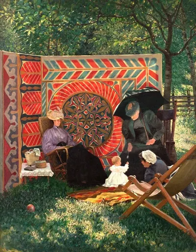 La famille du peintre à Marquartstein by Henry Brokman, 1895 — digital art print download