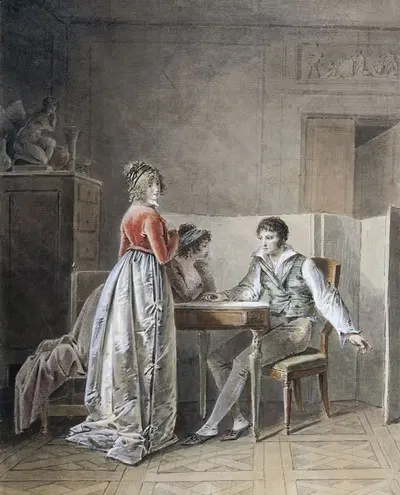 Разговор в интерьере by Жан-Батист Малле, 1800 — digital art print download
