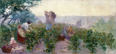 Эскиз для мэрии Баньоле; Сбор винограда by Виктор Марек, 1893 — digital art print download