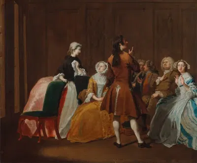 Семья Харлоу из "Клариссы" Сэмюэла Ричардсона by Джозеф Хаймур, 1745-1747 — digital art print download