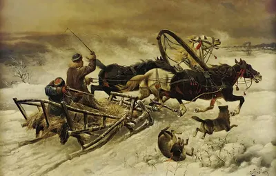 The Wolf Hunt by Adolf Baumgartner-Stoiloff — digital art print download