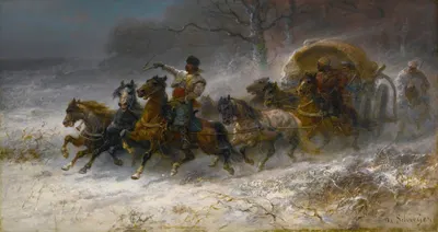 Валахии в движении на зимнем пейзаже by Адольф Шрайер — digital art print download