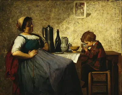 Материнская радость by Адольф фон Беккер, 1868 — digital art print download