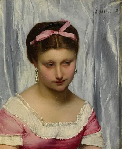 Розовая лента by Адольф-Александр Лесрель, 1871 — digital art print download