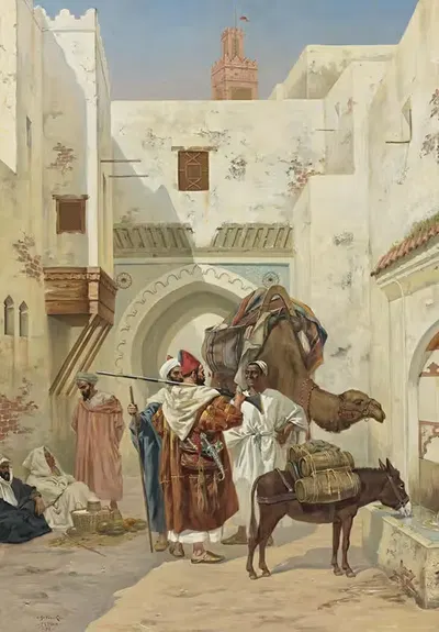 Сборище за городскими стенами by Альберт Иосиф Франке, 1892 — digital art print download
