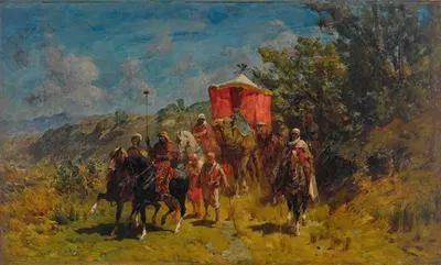An Arab Caravan by Alberto Pasini, 1867 — digital art print download