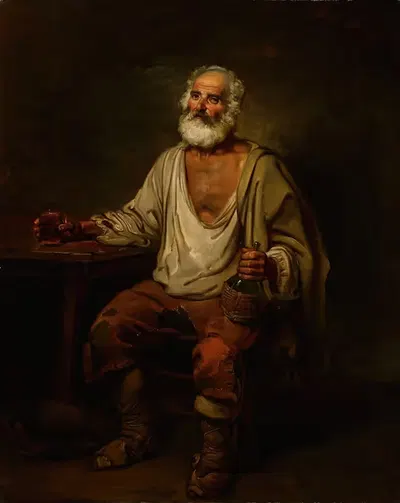 Мужчина, пьющий вино by Александр Лауреус, 1822 — digital art print download