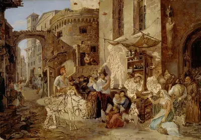 Улица в Риме by Александр Лауреус, 1823 — digital art print download