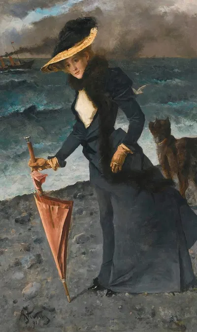 Le Coup De Vent by Alfred Stevens, 1891 — digital art print download