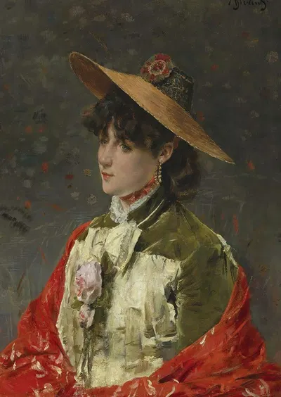Femme Au Chapeau De Paille by Alfred Stevens — digital art print download