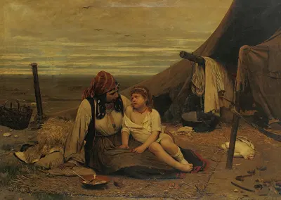 A Gypsy Family by Antoni Kozakiewicz — digital art print download