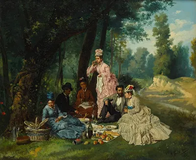 Пикник by Антонио Гарсия Менсия, 1874 — digital art print download