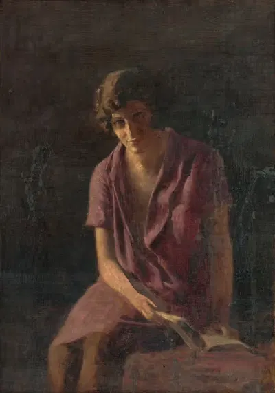 Girl With A Book by Armin Glatter, 1920–1930 — digital art print download