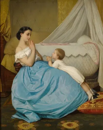 Молитва by Огюст Тулмуш, 1858 — digital art print download