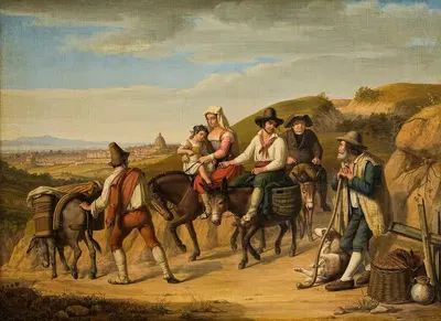 Крестьян на Монте-Марио по пути в Рим by Дитрих Вильгельм Линдау, 1826 — digital art print download