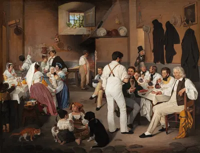 Датские художники в остерии Ла Дженсола в Риме by Дитлев Блунк, 1837 — digital art print download