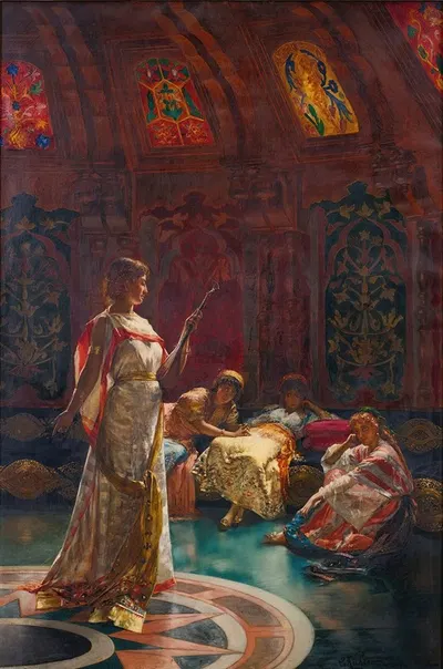 Четыре соперника by Эдуард Фредерик Вильгельм Рихтер, 1879 — digital art print download